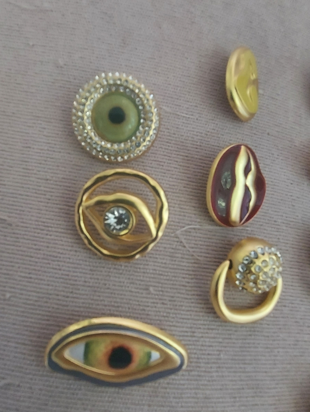 Schiaparelli set of 6 Brooch buttons